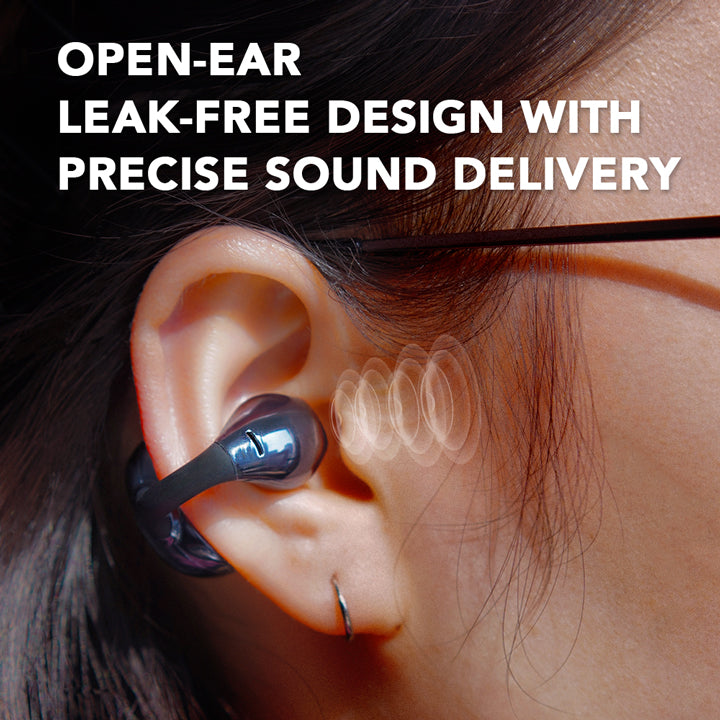 ClipWave Open-Ear Clip-On Earbuds | C-bridge Design With Open-ear Comfort