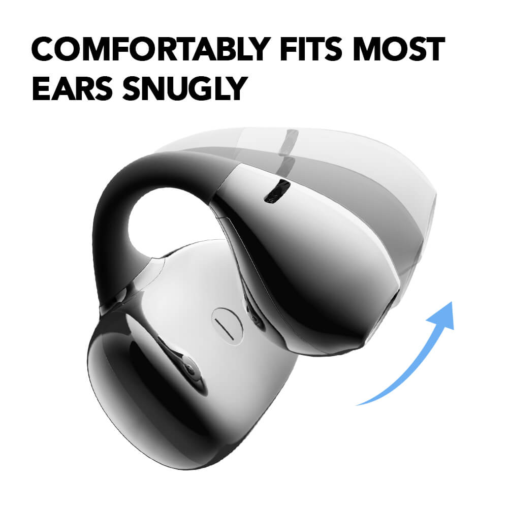 ClipWave Open-Ear Clip-On Earbuds | C-bridge Design With Open-ear Comfort