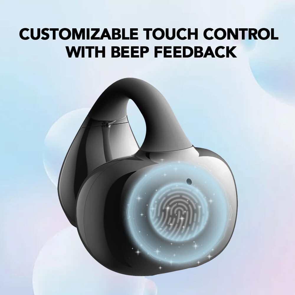 ClipWave Open-Ear Clip-On Earbuds | C-bridge Design With Open-ear Comfort